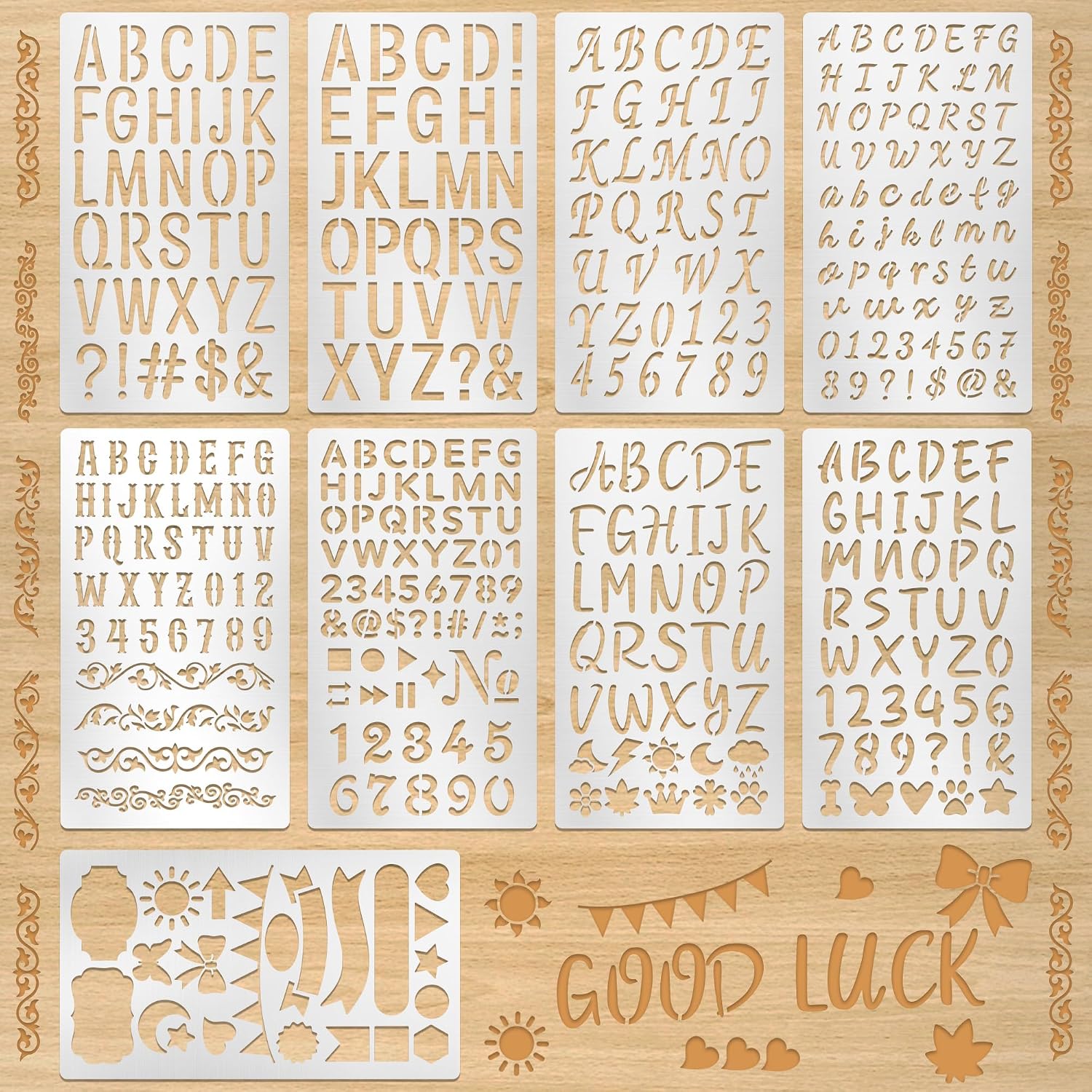 Art Craft Number - 9-teiliges Set Metallschablonen für Buchstaben und