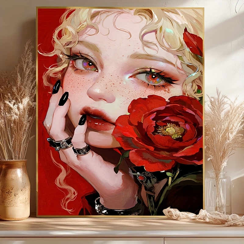 Art Craft Number - Malen-nach-Zahlen-Set für Erwachsene Anfänger 40X50CM Rotes