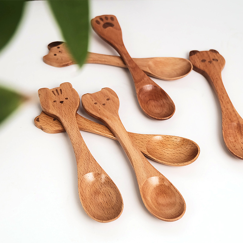 Art Crafts - Kreative Cartoon Kleine Holz Löffel Glatte
