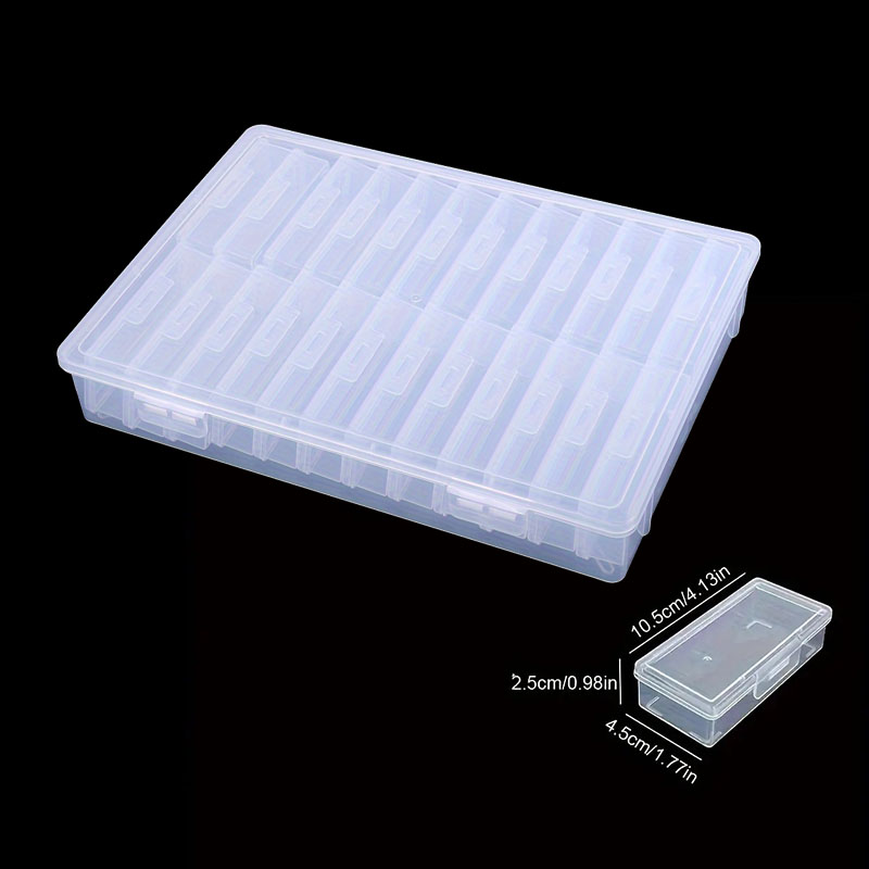 Box Art And Craft - Transparente Kunststoff-Aufbewahrungsboxen mit Fächern, mit Deckeln,