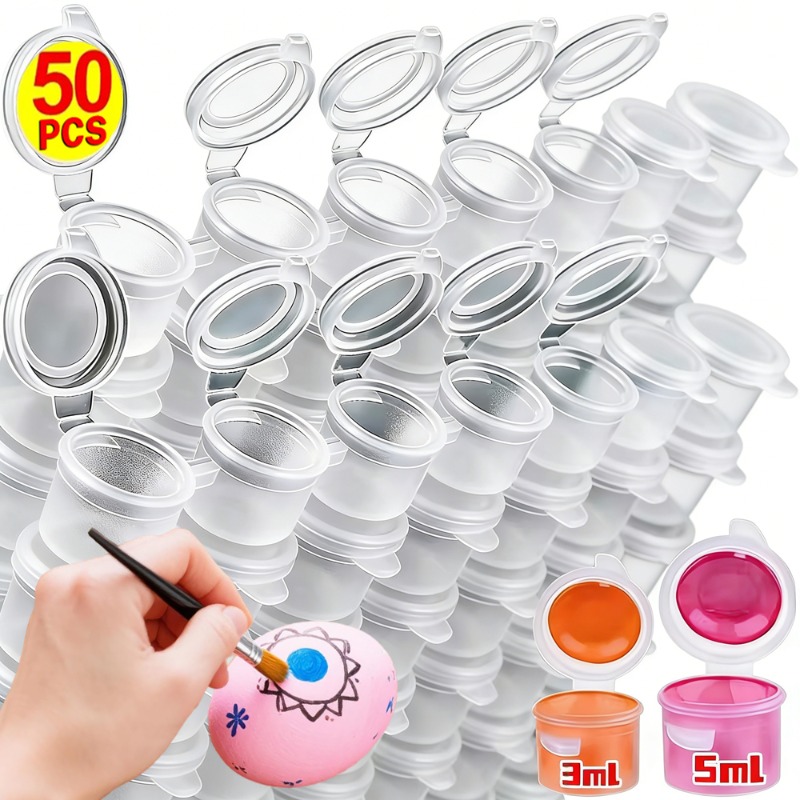 Art Craft Cup - 10/30/50 Stück leere Farbtöpfe, Mini-Farbaufbewahrungsbecher mit