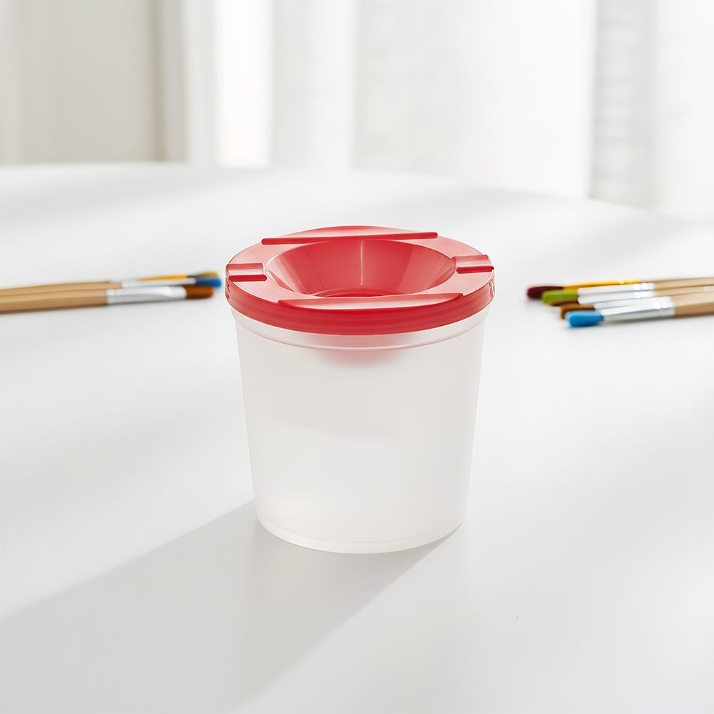 Art Craft Cup - Farbige Wasserbecher mit farbigen Deckeln, auslaufsicher,