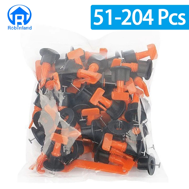 Mosaic Tile Supply - 51-204 Stück Bodenfliesen-Nivelliersystem-Clips, Abstandshalter, Porzellan-Keramik-Nivellierer-Set für