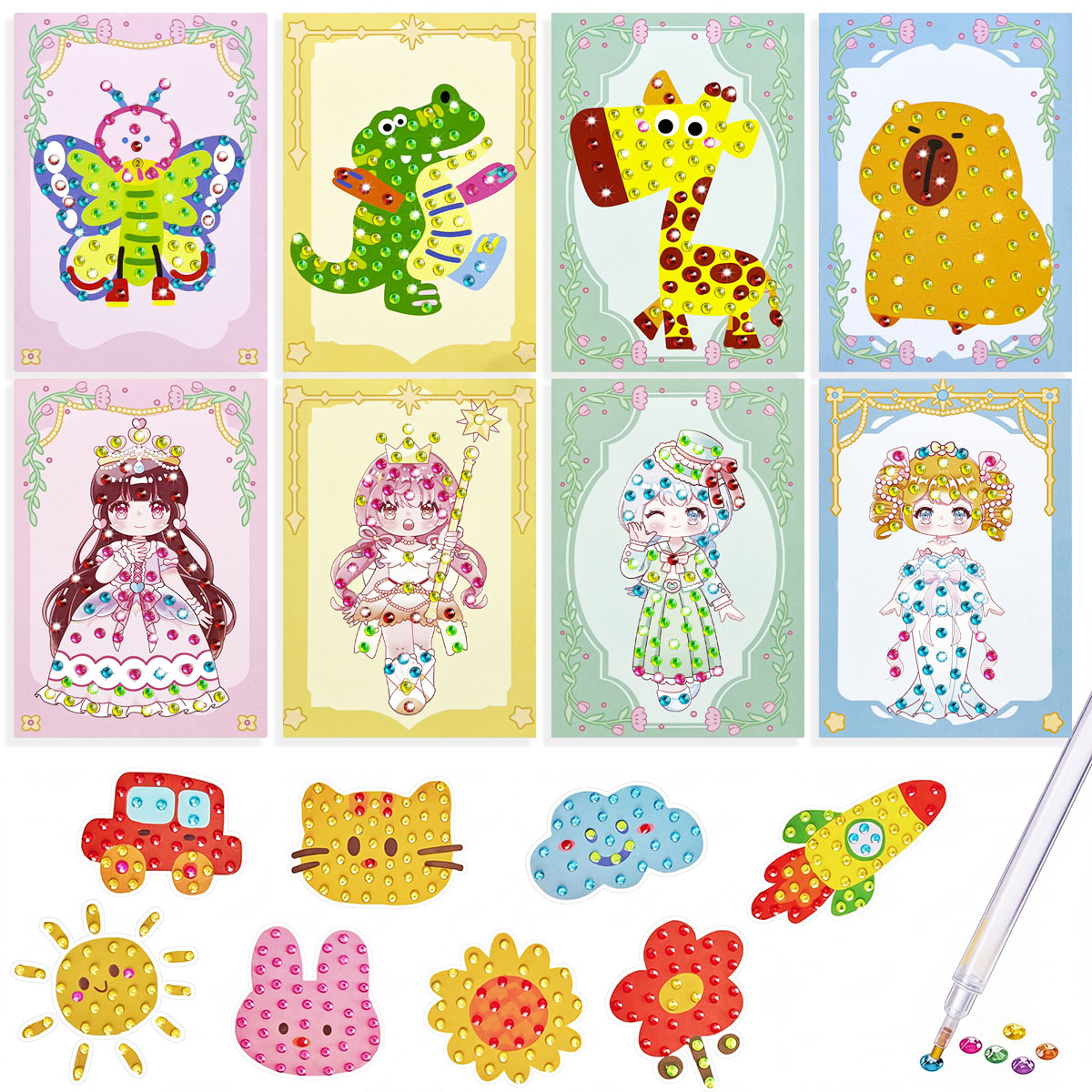 Art Craft Number - 16-teiliges Edelstein-Set, DIY-Kunst- und Bastelsets, einfache