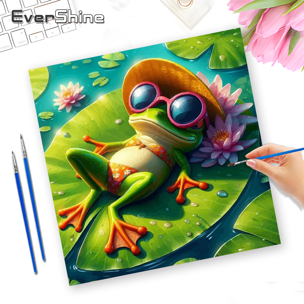 Art Craft Number - Evershine Malen nach Zahlen Set Frosch