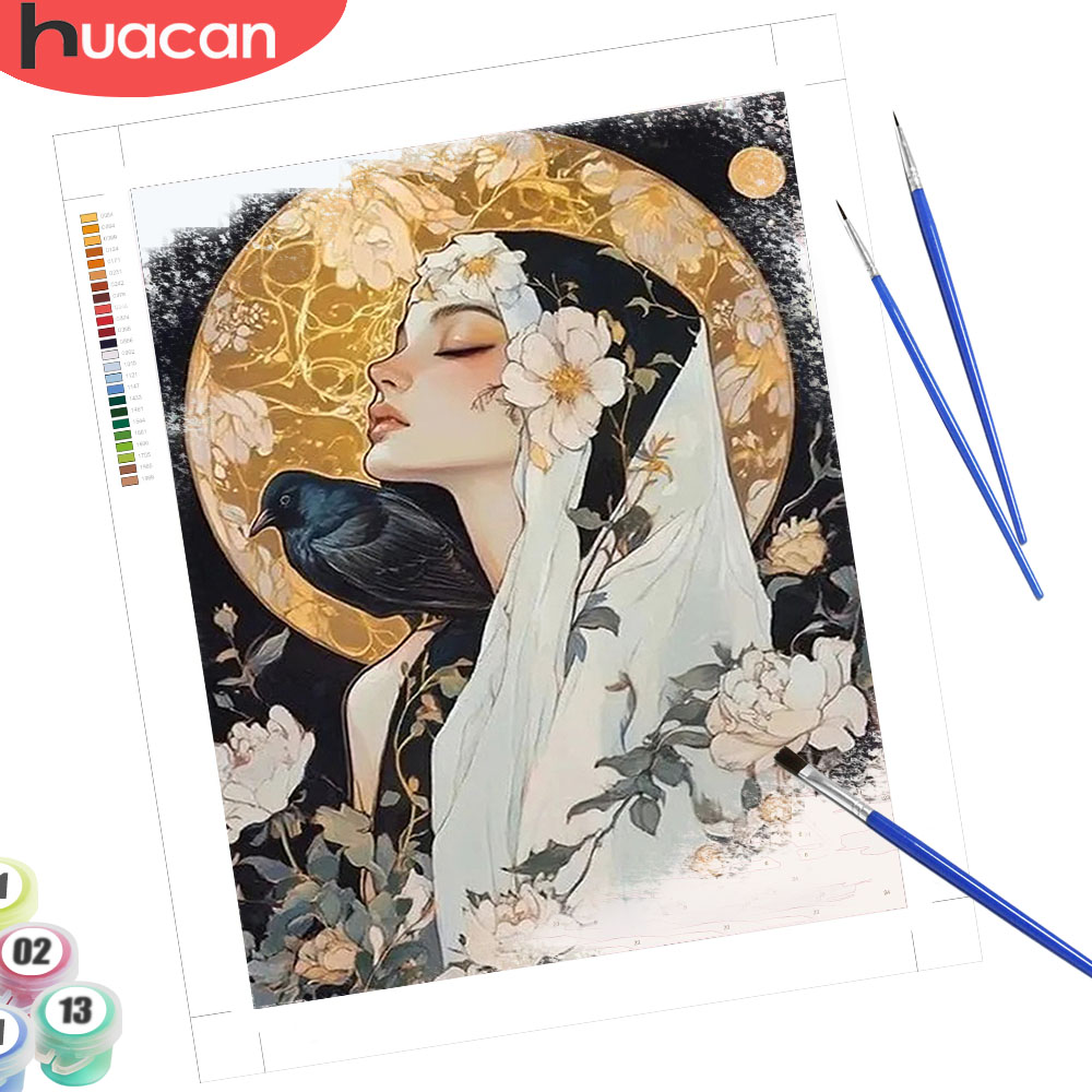 Art Craft Number - HUACAN DIY Ölgemälde nach Zahlen Mädchen