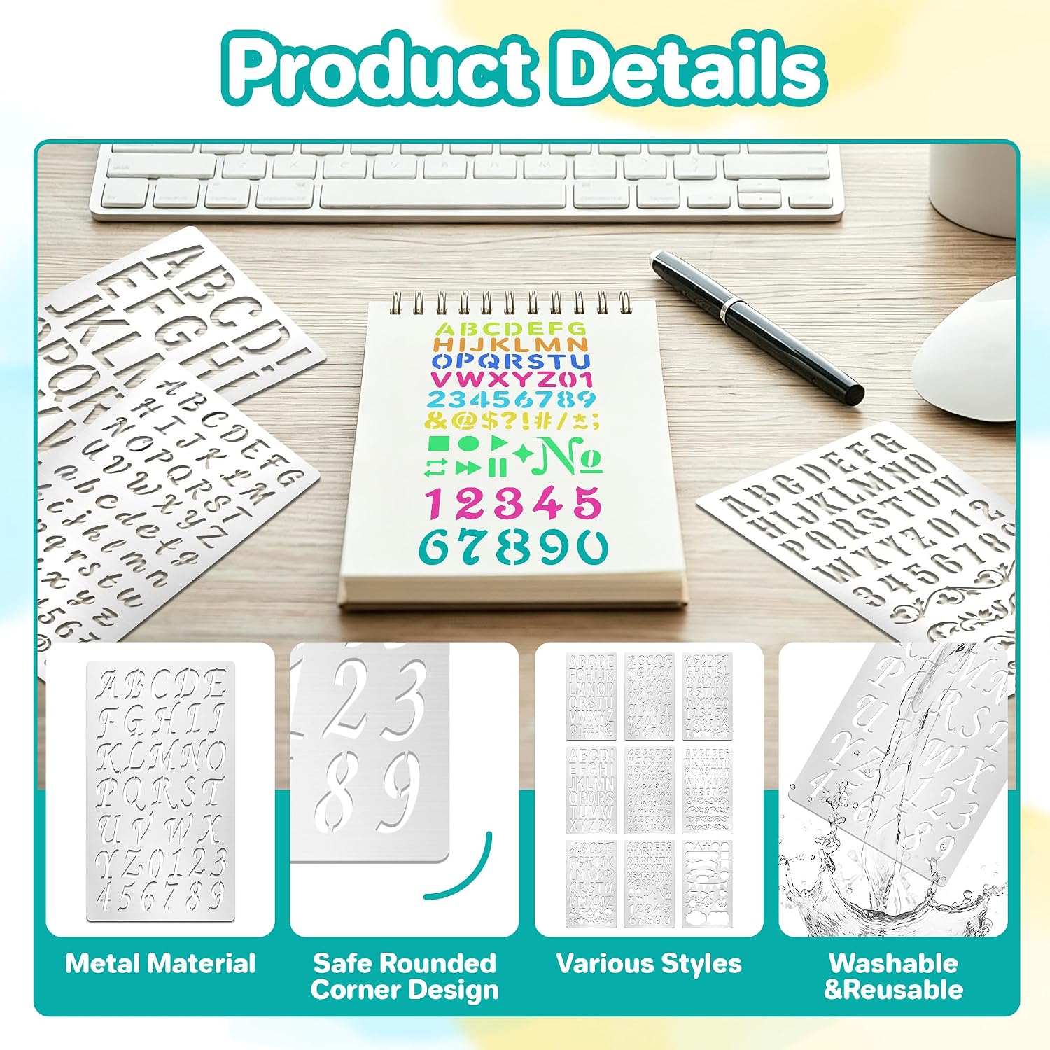 9-teiliges Set Metallschablone – Art Craft Number Bewertung und Preis